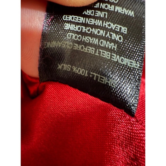 White House Black Marker 100% Silk Red Corset Top Size 4 Whimsigoth Vampire Core - Picture 5 of 5